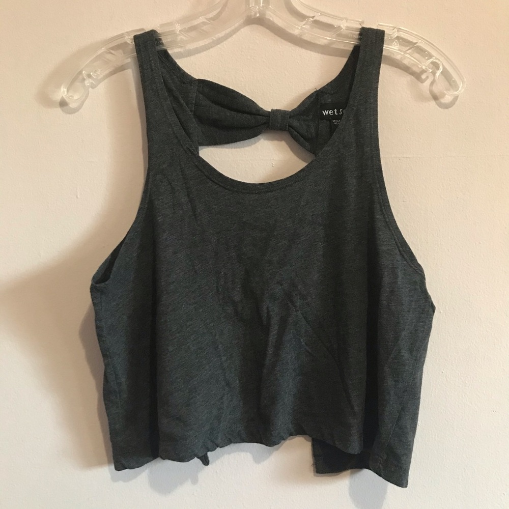 Grey Crop Top w/ Bows